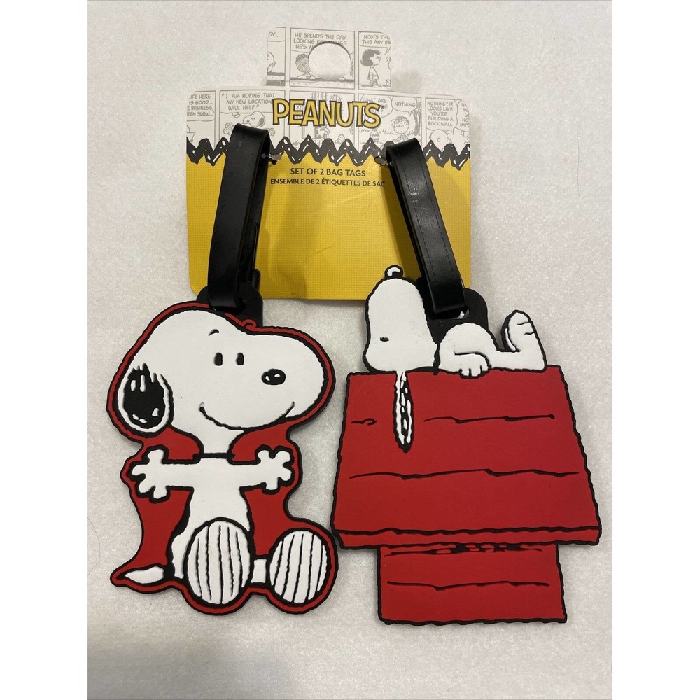New PEANUTS SNOOPY Set of 2 Luggage Travel Bag Suitcase Tags
